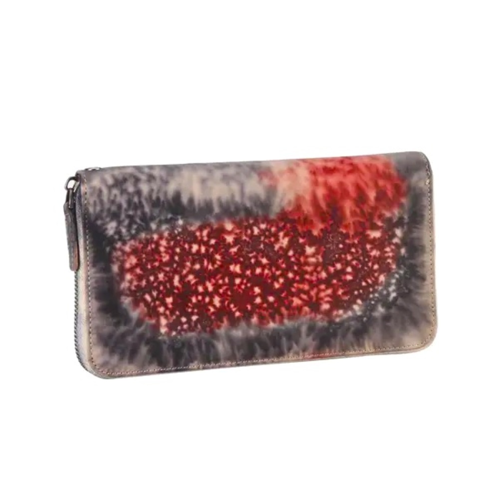 Diophy Graffiti Cloudy Design 8206 Multicolored Distressed Leather Wallet
